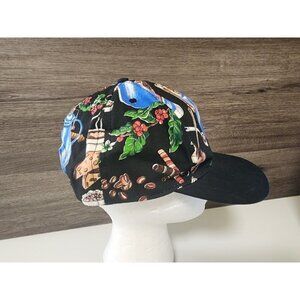 Vintage‎ Coffee Theme Baseball Cap Hat Black Espresso